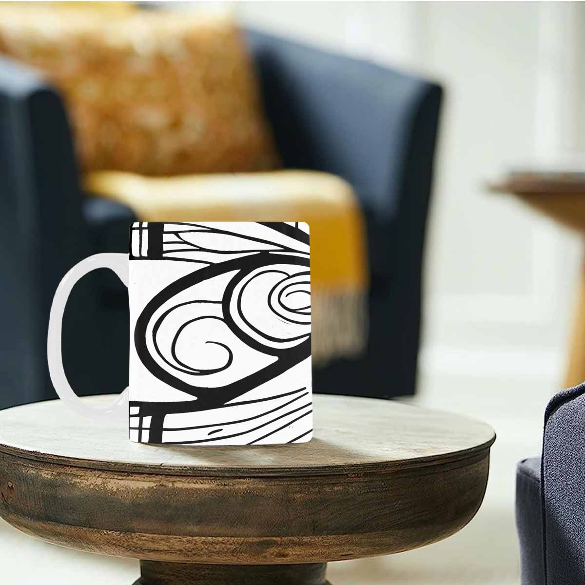 Quality Mug, coffee mug, tea cup, B & W Abstract, Set 1, design 54