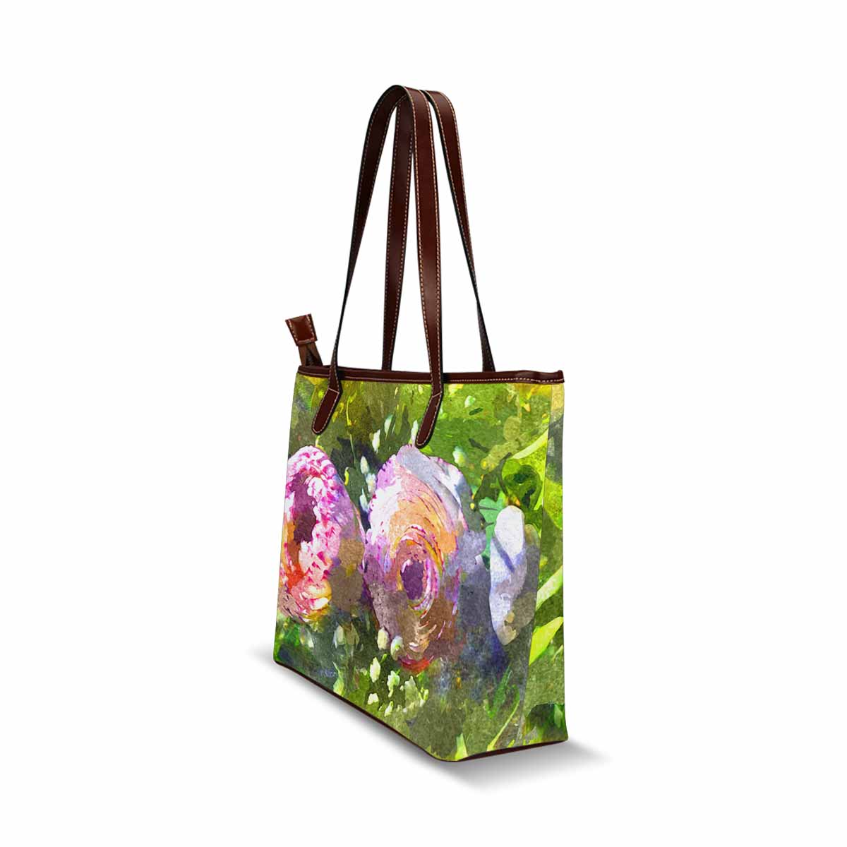 Classic Fabric handbag, watercolor floral, design 100