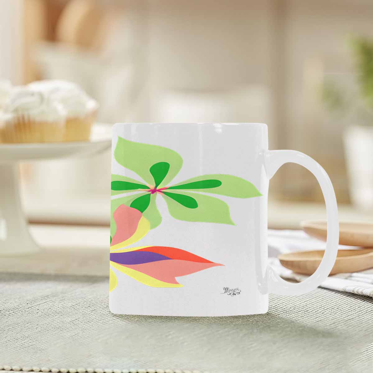 Quality Mug, coffee mug, tea cup, Bright florals, Set 2, design 96