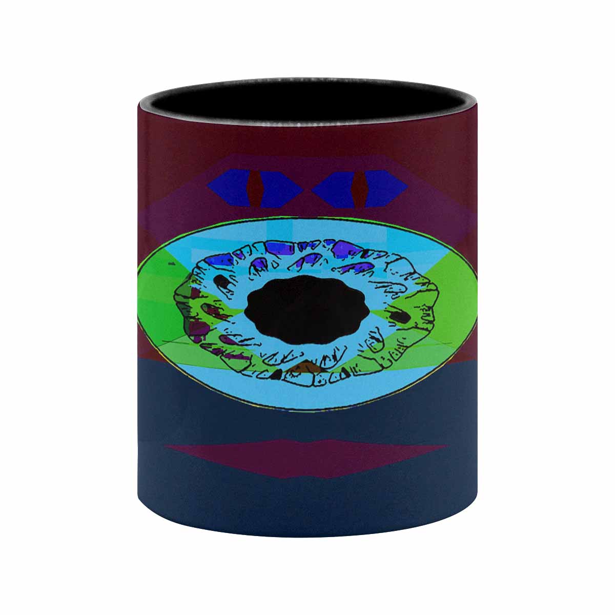 Coffee Mug, tea cup, black core, abstract, design 135