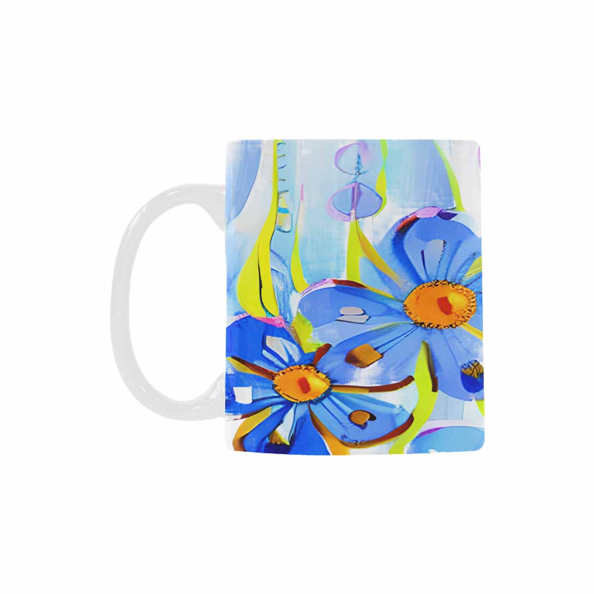 USA made Quality Mug, coffee mug, tea cup, Bright florals, Set 1A, Design 148