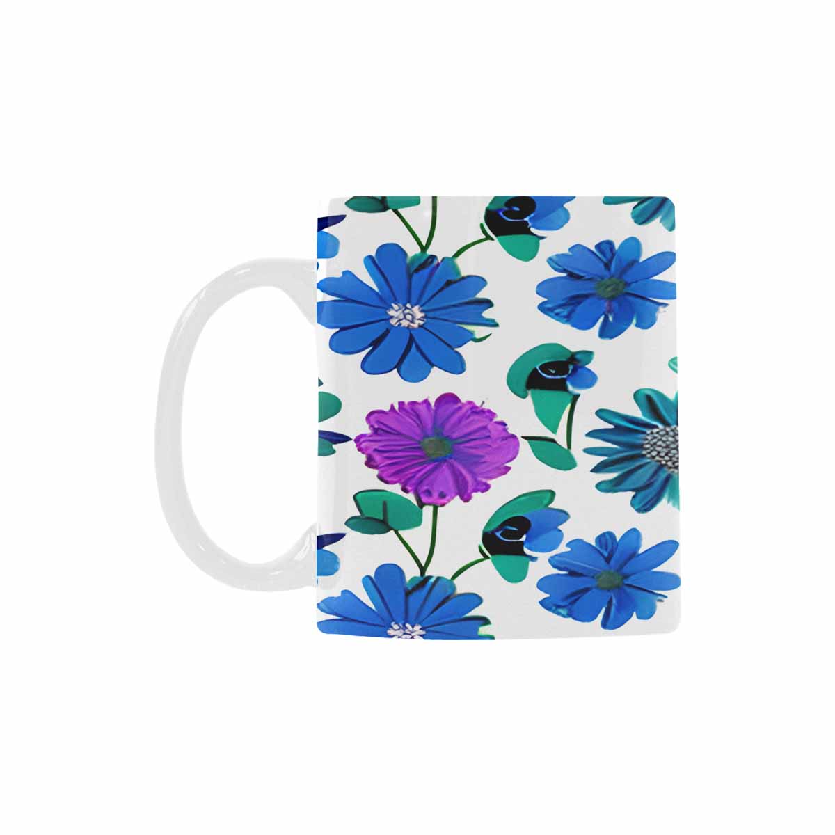 USA made Quality Mug, coffee mug, tea cup, Bright florals, Set 1, Design 157