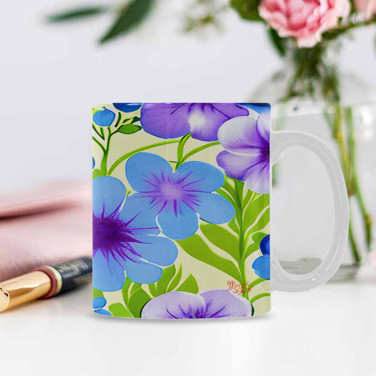 Quality Mug, coffee mug, tea cup, Bright florals, Set 1, Design 122