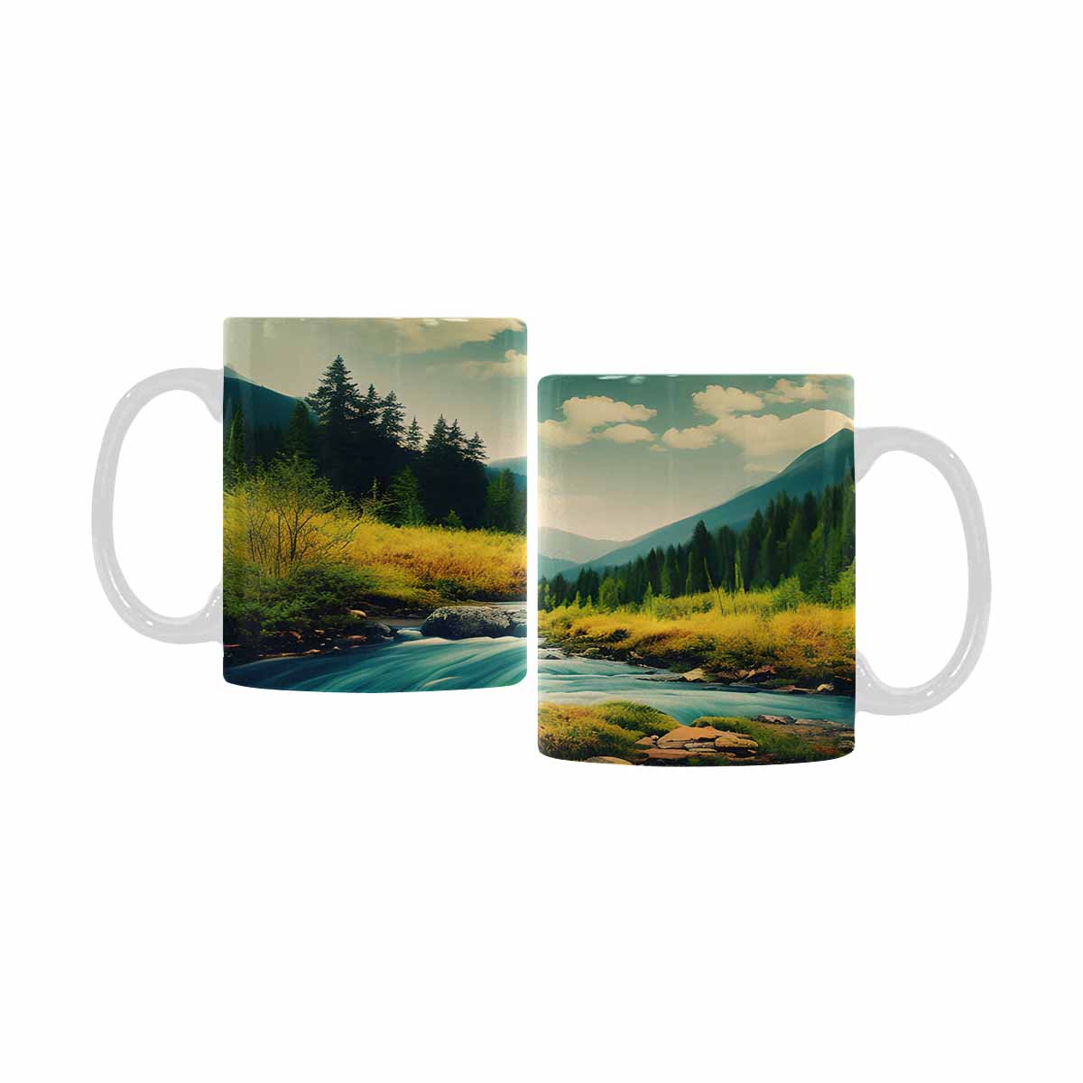 Rivers & Mountains Landscape mugs, set 1 design 26