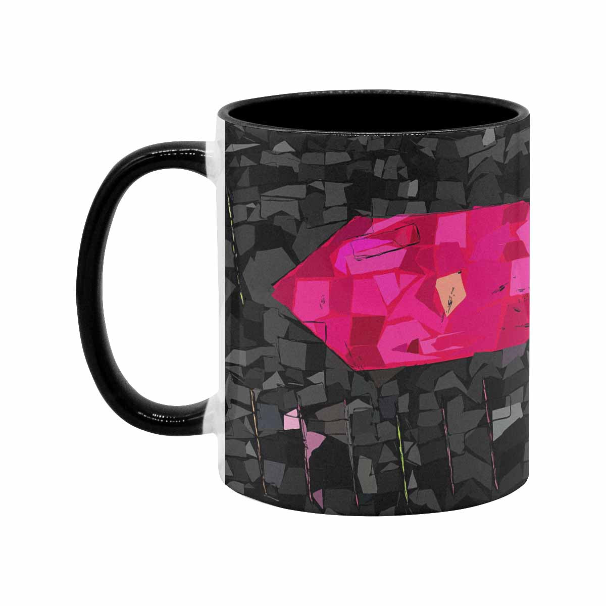 Coffee Mug, tea cup, black core, abstract, design 44