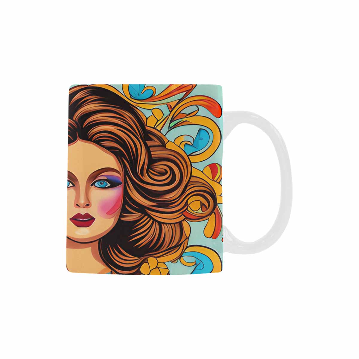 Coffee Mug, tea cup,caucasian Face, design 39