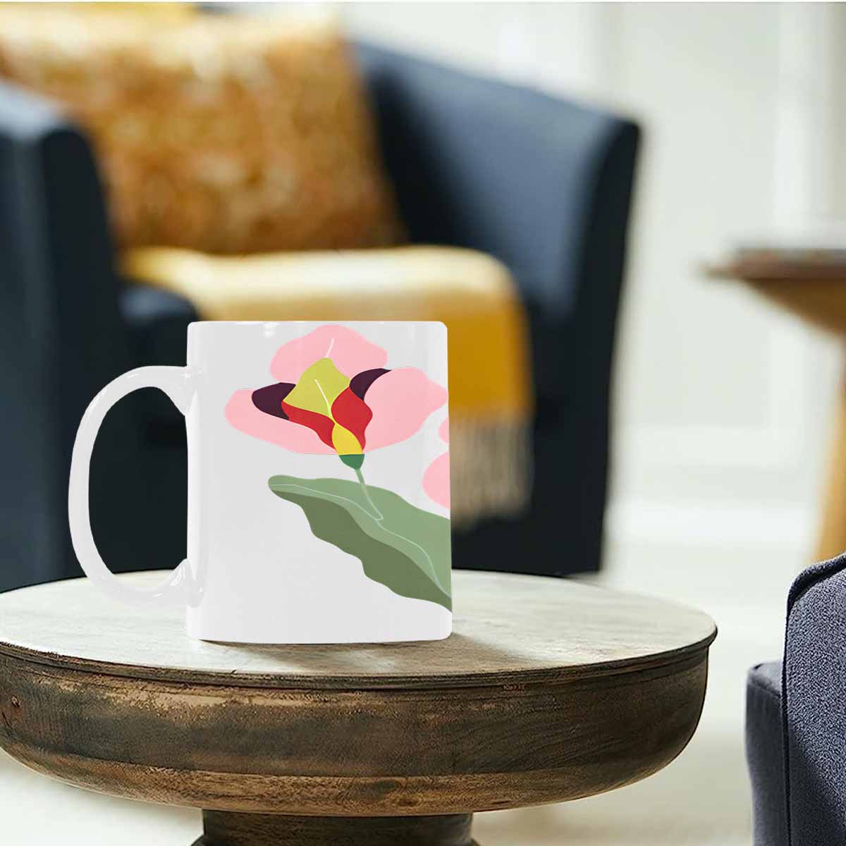 Quality Mug, coffee mug, tea cup, Bright florals, Set 2, design 80
