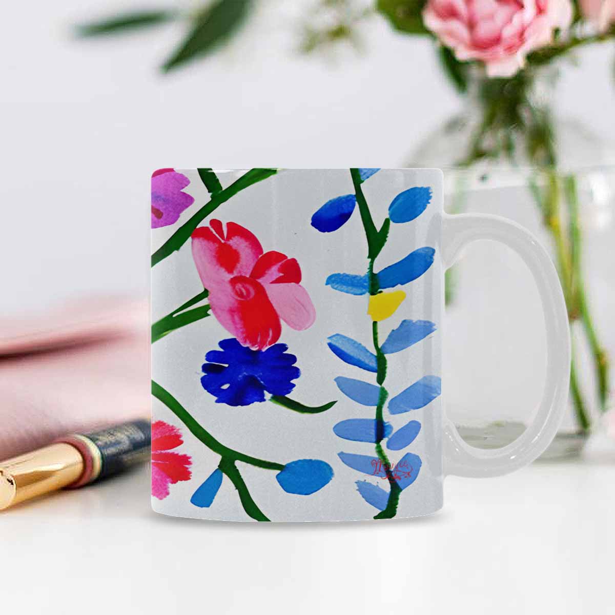 Quality Mug, coffee mug, tea cup, Bright florals, Set 1, Design 114