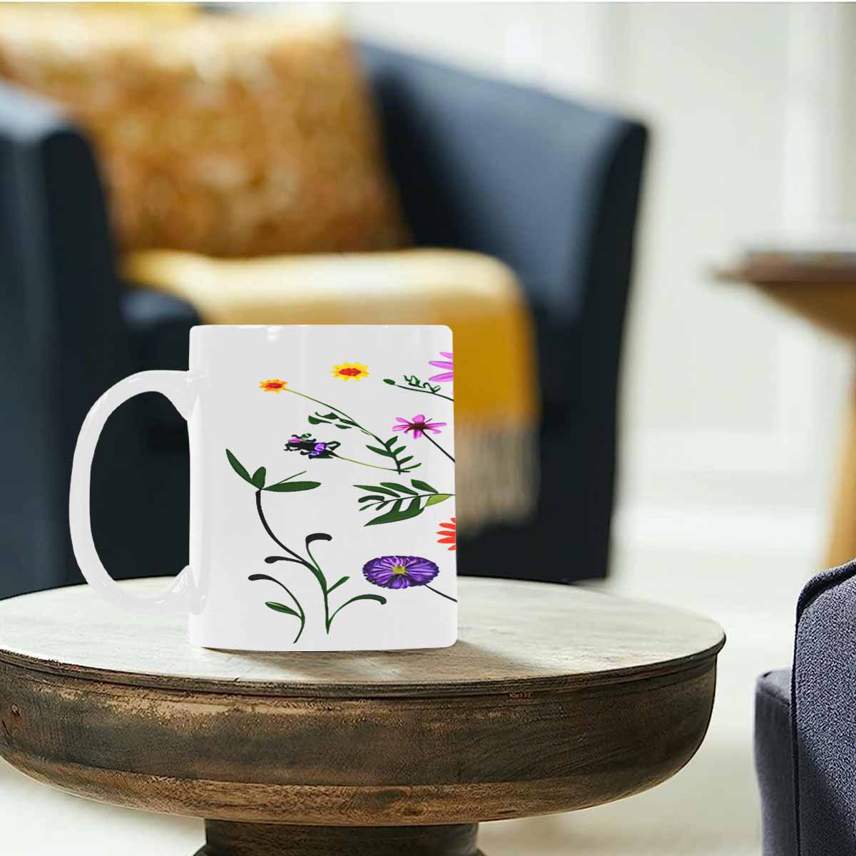 Quality Mug, coffee mug, tea cup, Bright florals, Set 2, design 84
