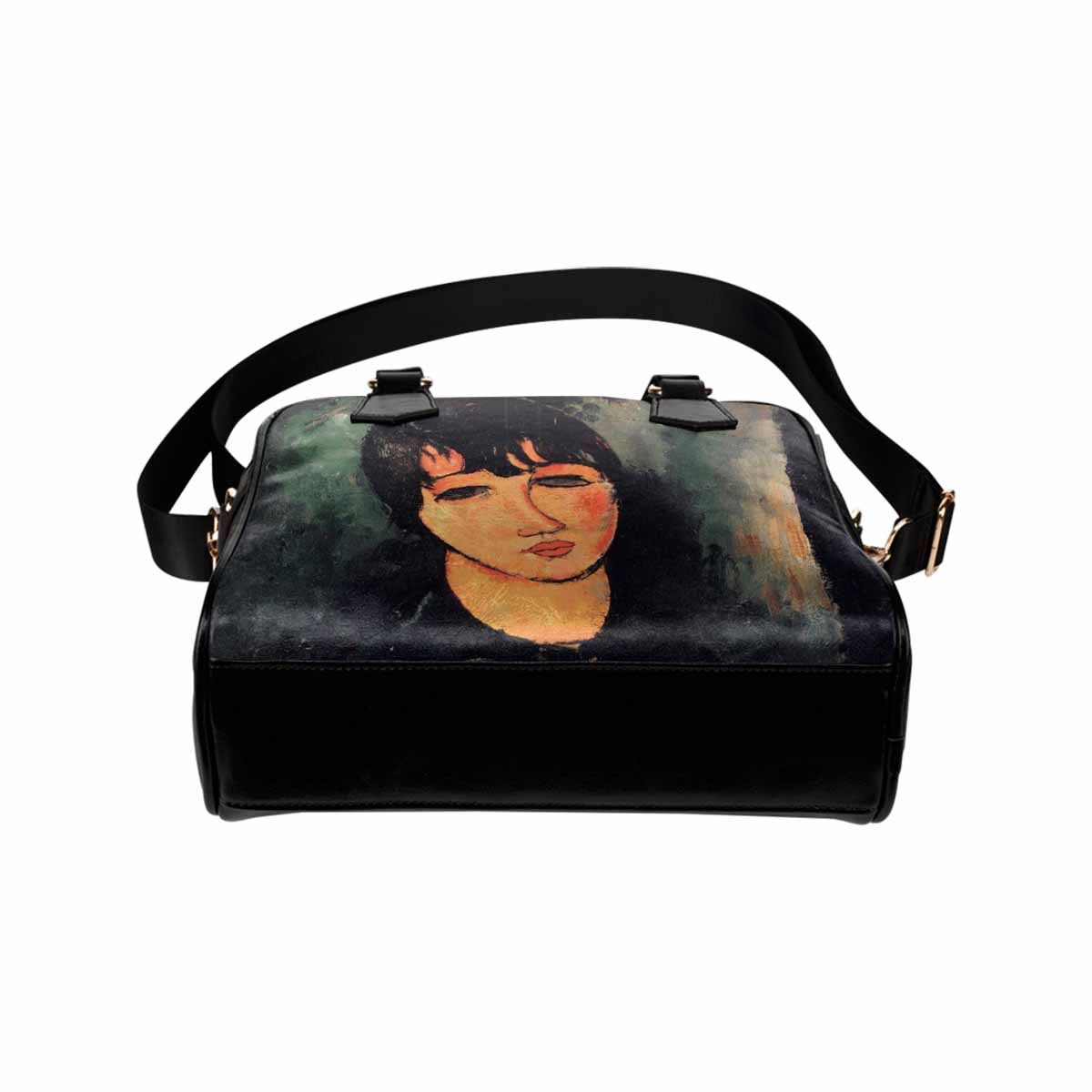 Shoulder PU Leather handbag, Modigliani design, choice of 2 colors, Housemaid