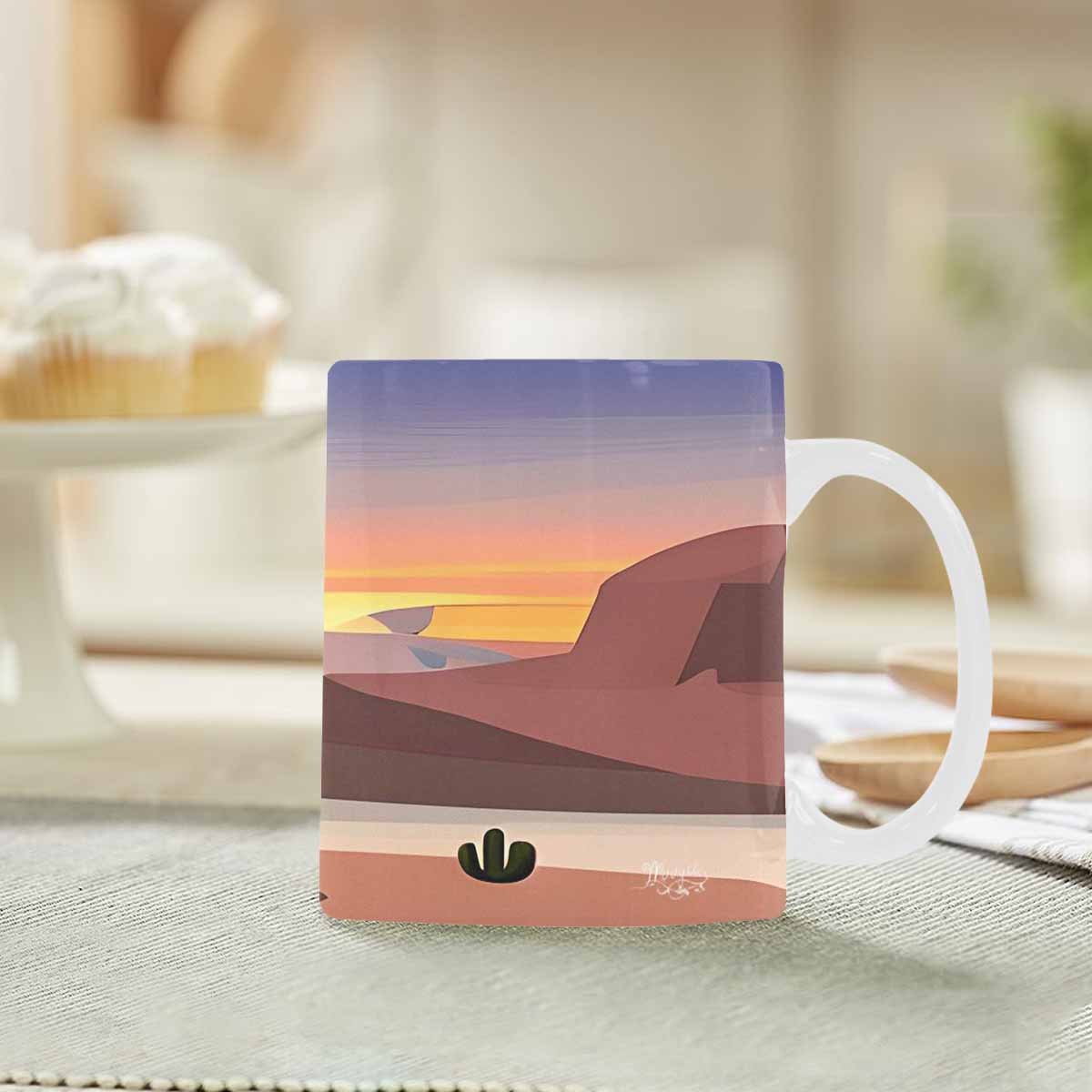 Coffee Mug, tea cup, desert scene, design 64