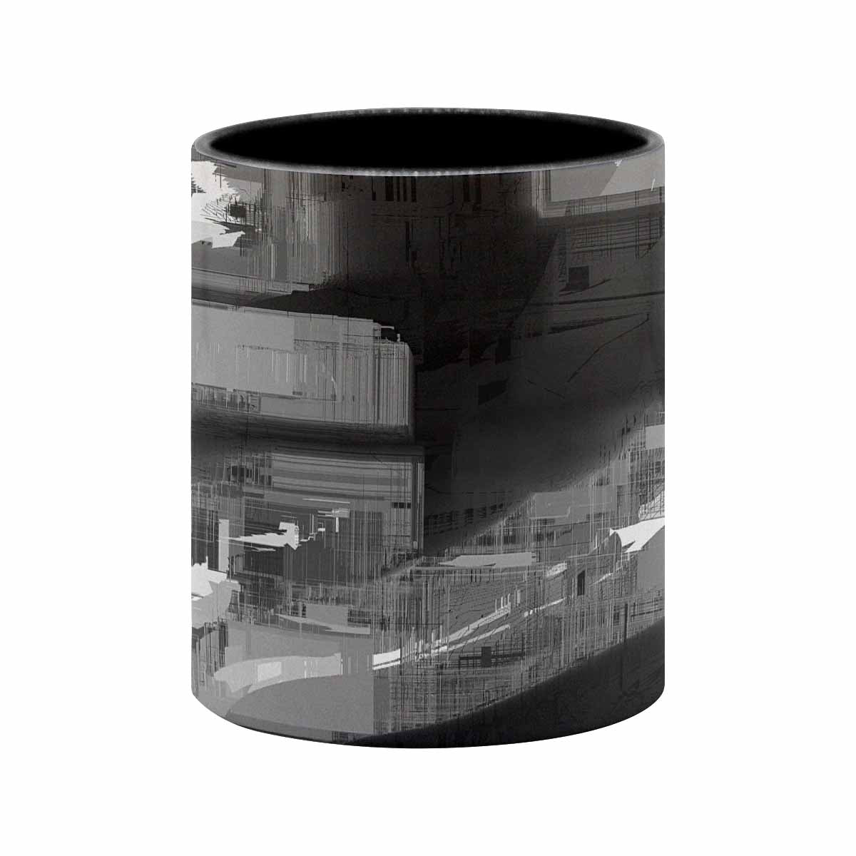 Coffee Mug, tea cup, black core, abstract, design 59