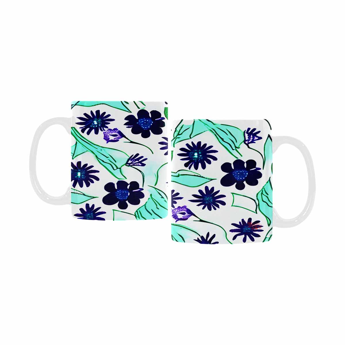 USA made Quality Mug, coffee mug, tea cup, Bright florals, Set 1, Design 117