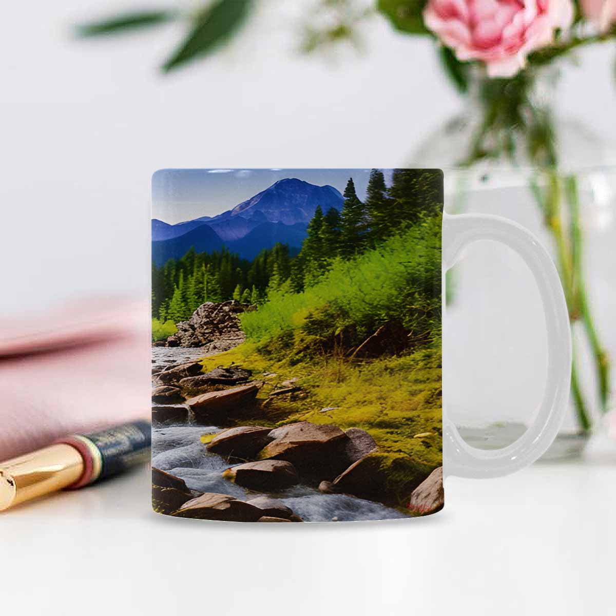 Rivers & Mountains Landscape mugs, set 1 design 2