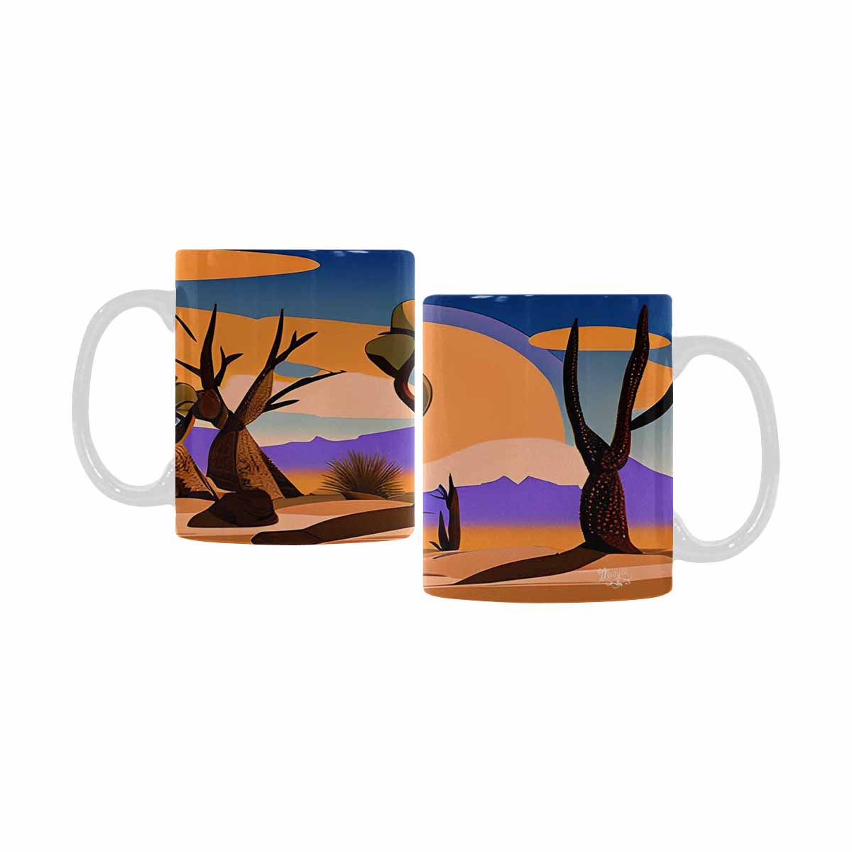 Coffee Mug, tea cup, desert scene, design 45