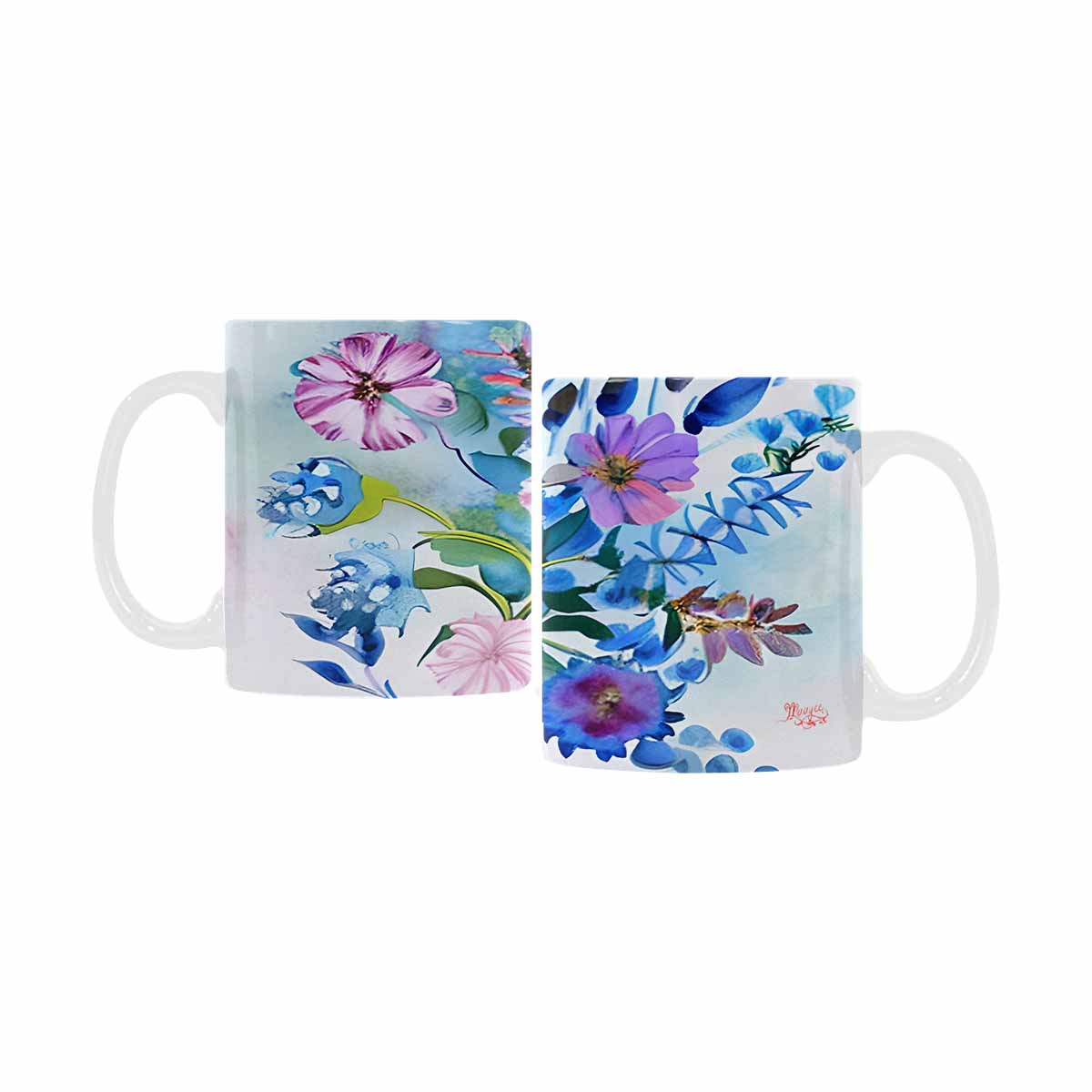 USA made Quality Mug, coffee mug, tea cup, Bright florals, Set 1, Design 20