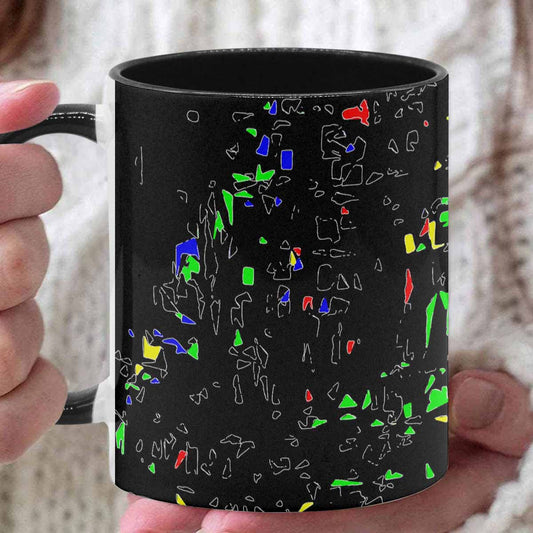 Coffee Mug, tea cup, black core, abstract, design 95