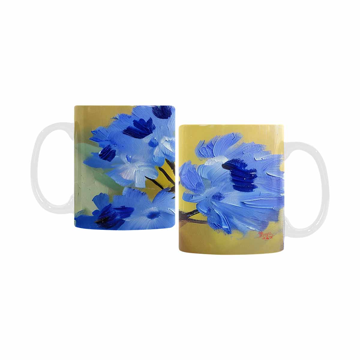 USA made Quality Mug, coffee mug, tea cup, Bright florals, Set 1, Design 165