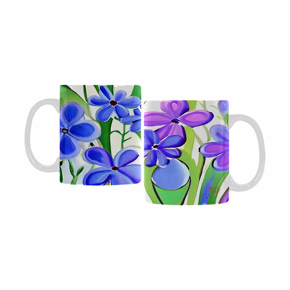 Quality Mug, coffee mug, tea cup, Bright florals, Set 1, Design 57