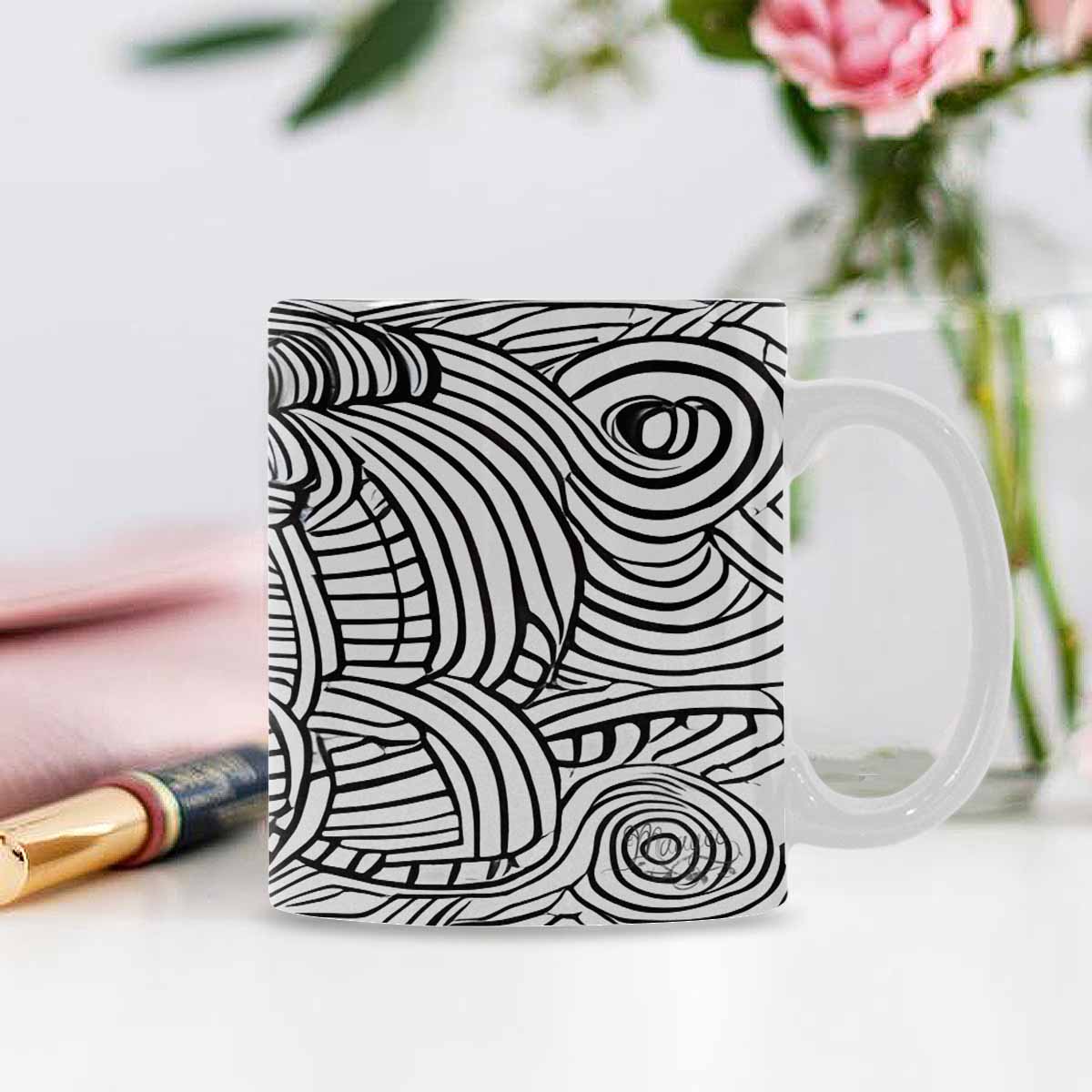 Quality Mug, coffee mug, tea cup, B & W Abstract, Set 1, design 40