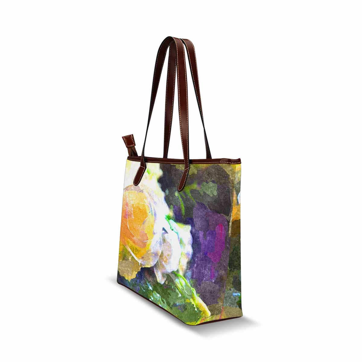 Classic Fabric handbag, watercolor floral, design 234