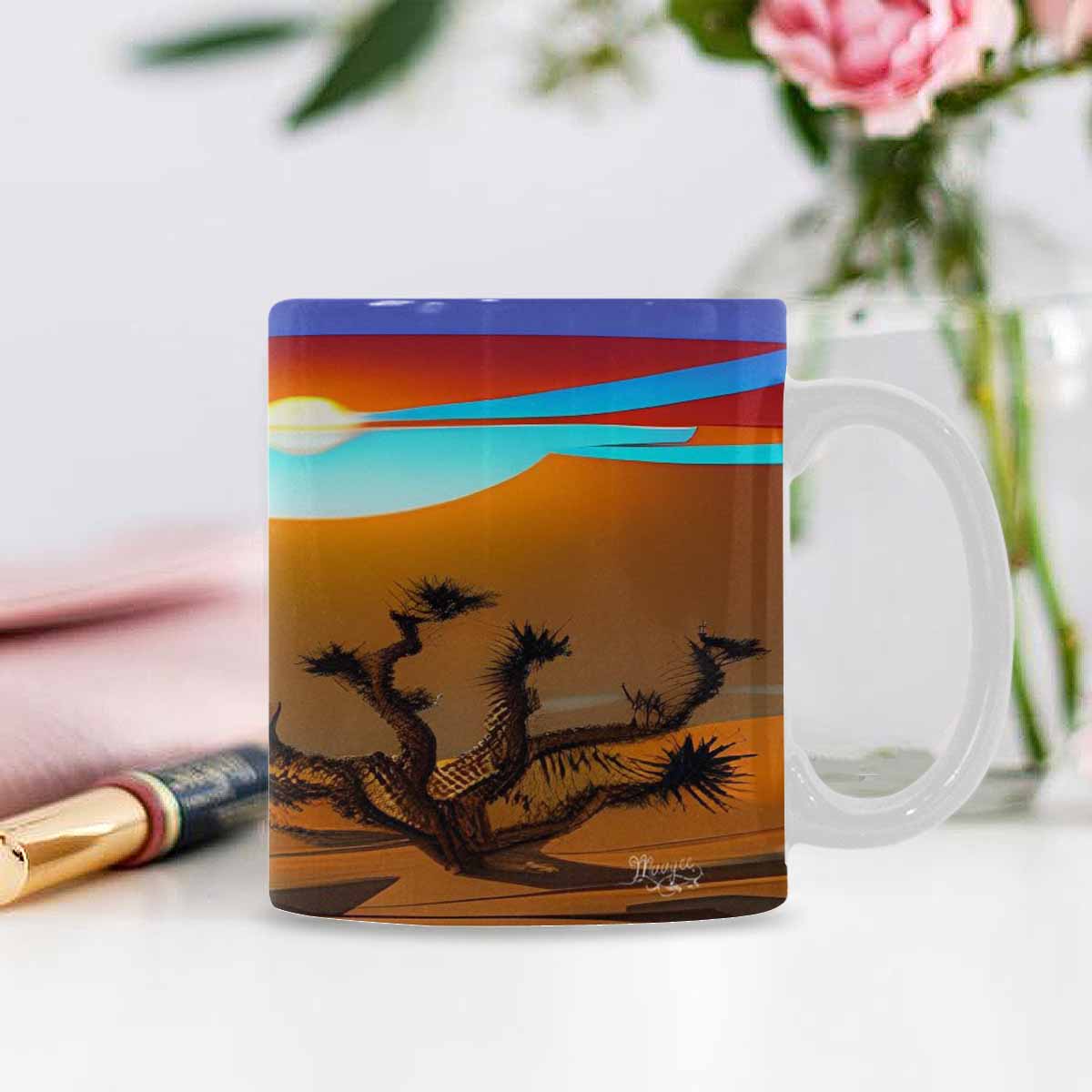 Coffee Mug, tea cup, desert scene, design 86