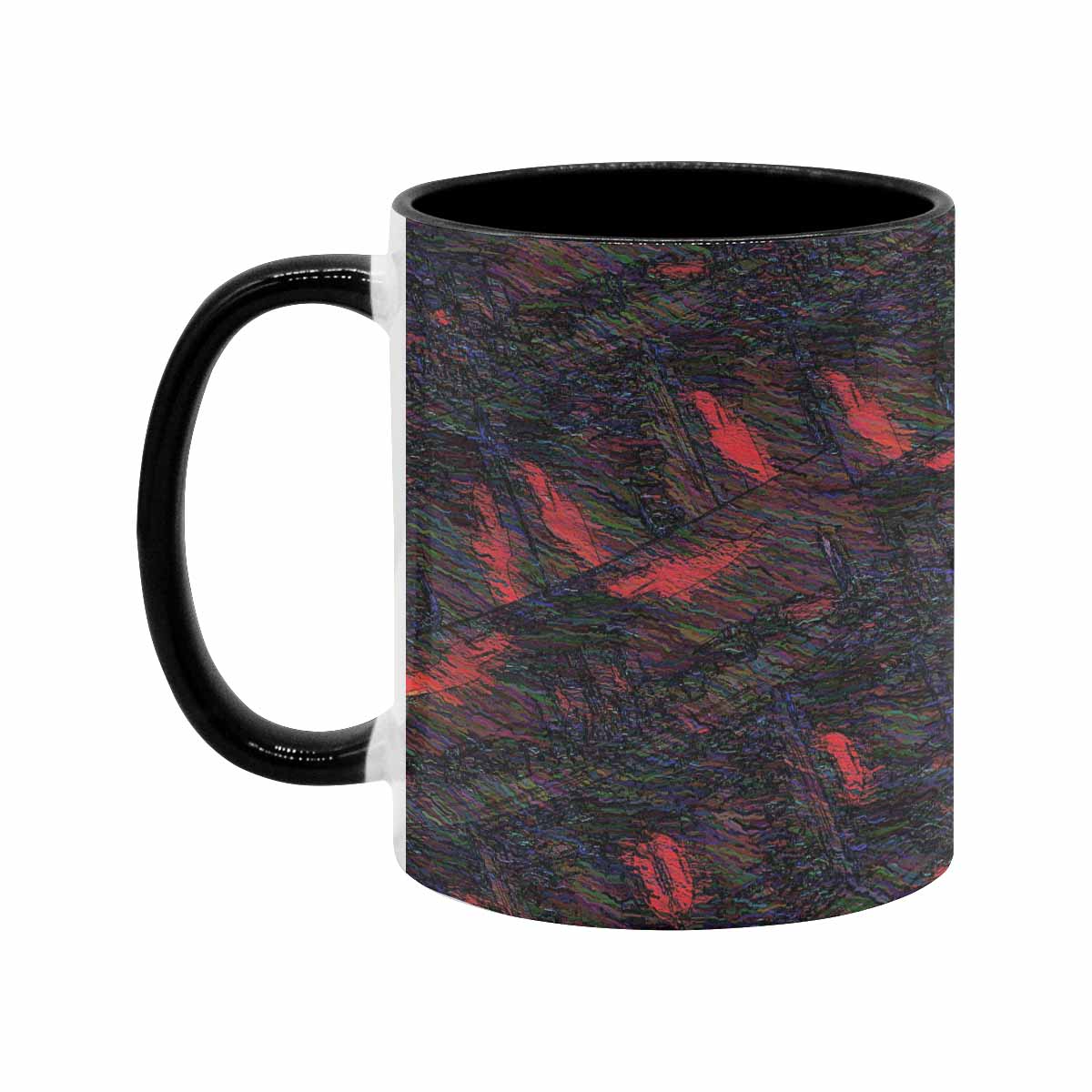Coffee Mug, tea cup, black core, abstract, design 42