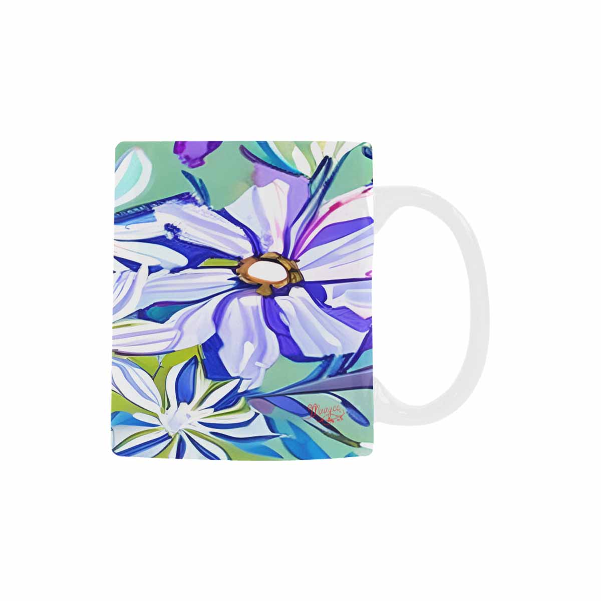 USA made Quality Mug, coffee mug, tea cup, Bright florals, Set 1, Design 7