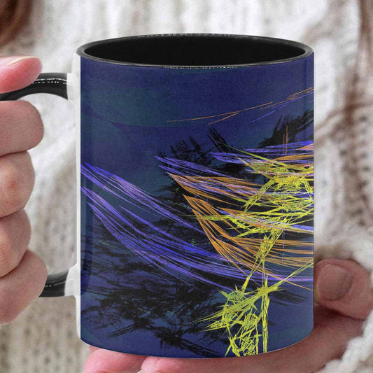 Coffee Mug, tea cup, black core, abstract, design 105