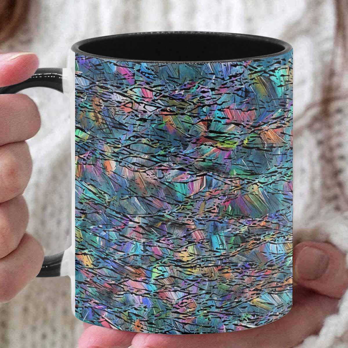 Coffee Mug, tea cup, black core, abstract, design 54