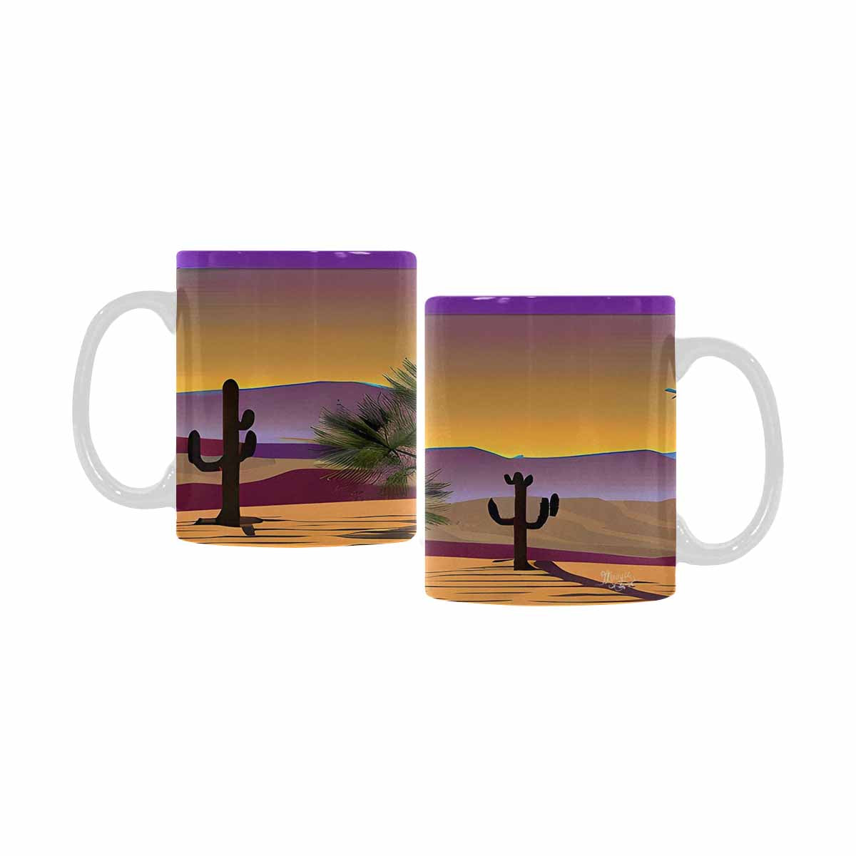 Coffee Mug, tea cup, desert scene, design 43