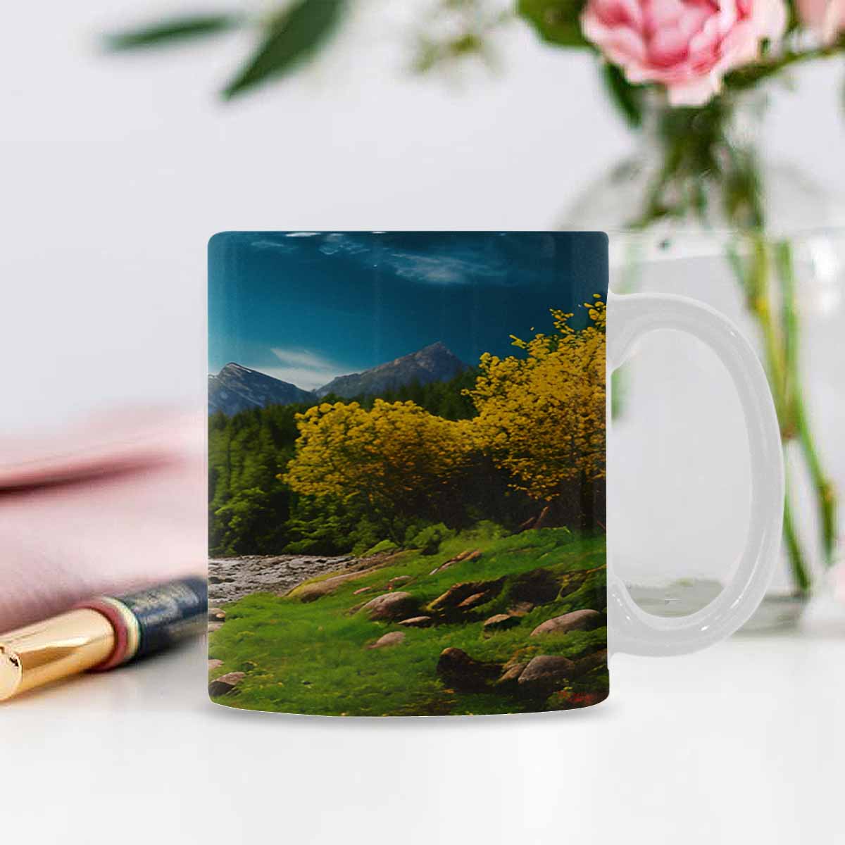 Rivers & Mountains Landscape mugs, set 1 design 5