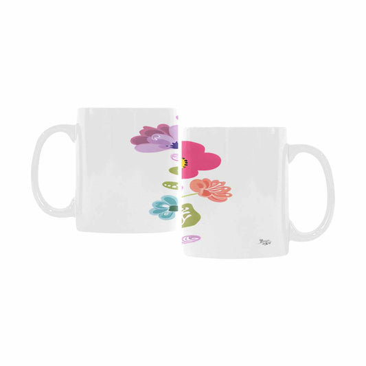 USA made Quality Mug, coffee mug, tea cup, Bright florals, Set 2, design 53