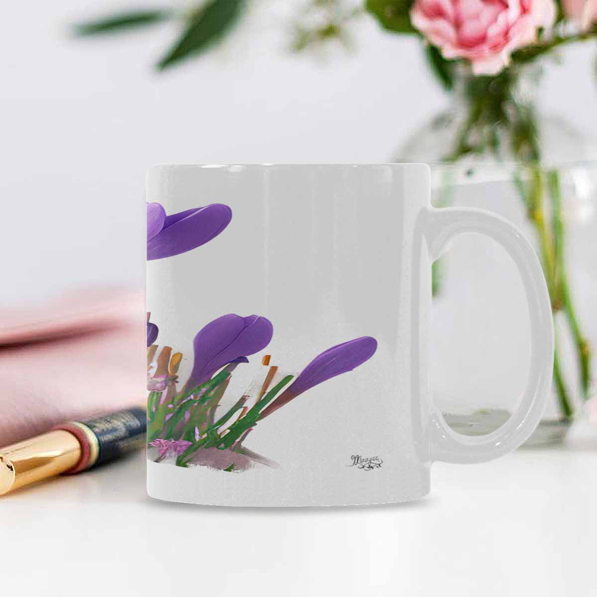 Quality Mug, coffee mug, tea cup, Bright florals, Set 2, design 1