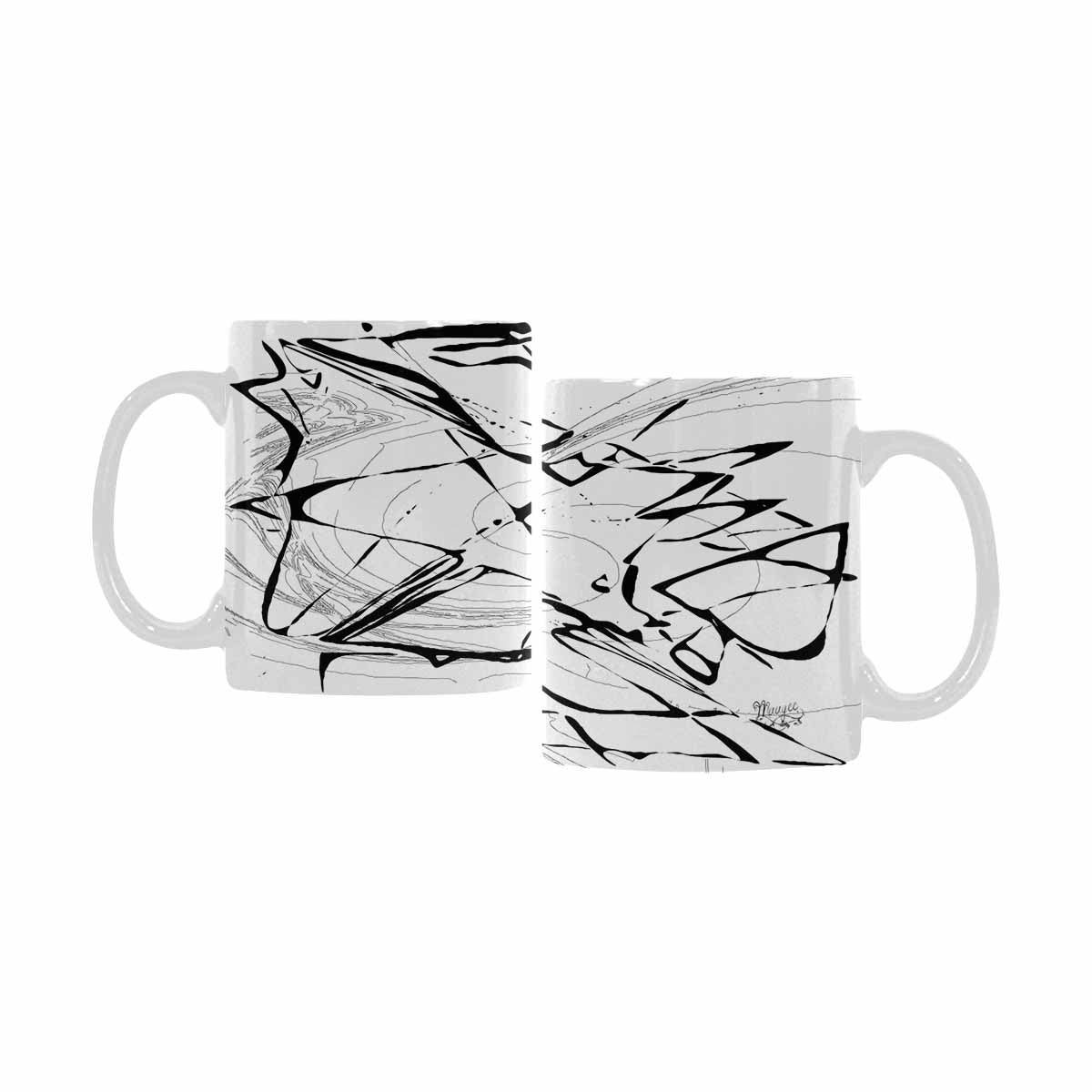 Quality Mug, coffee mug, tea cup, B & W Abstract, Set 1, design 108