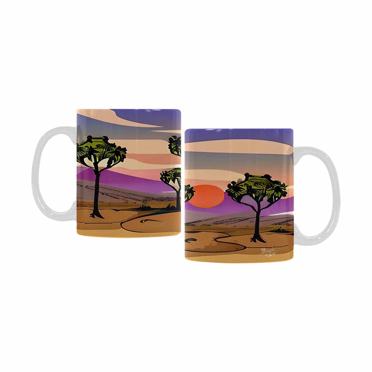 Coffee Mug, tea cup, desert scene, design 35