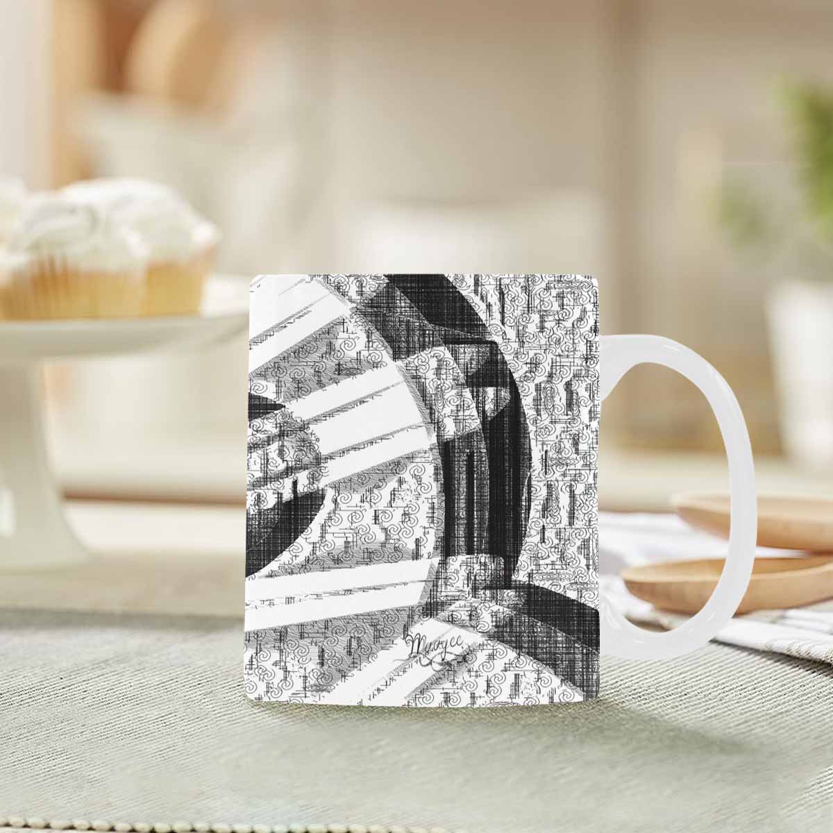 Quality Mug, coffee mug, tea cup, B & W Abstract, Set 1, design 145