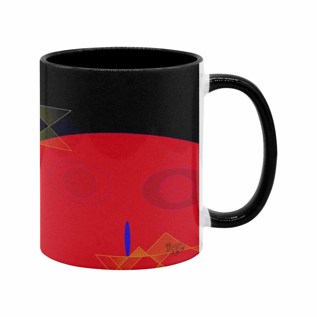 Coffee Mug, tea cup, black core, abstract, design 10