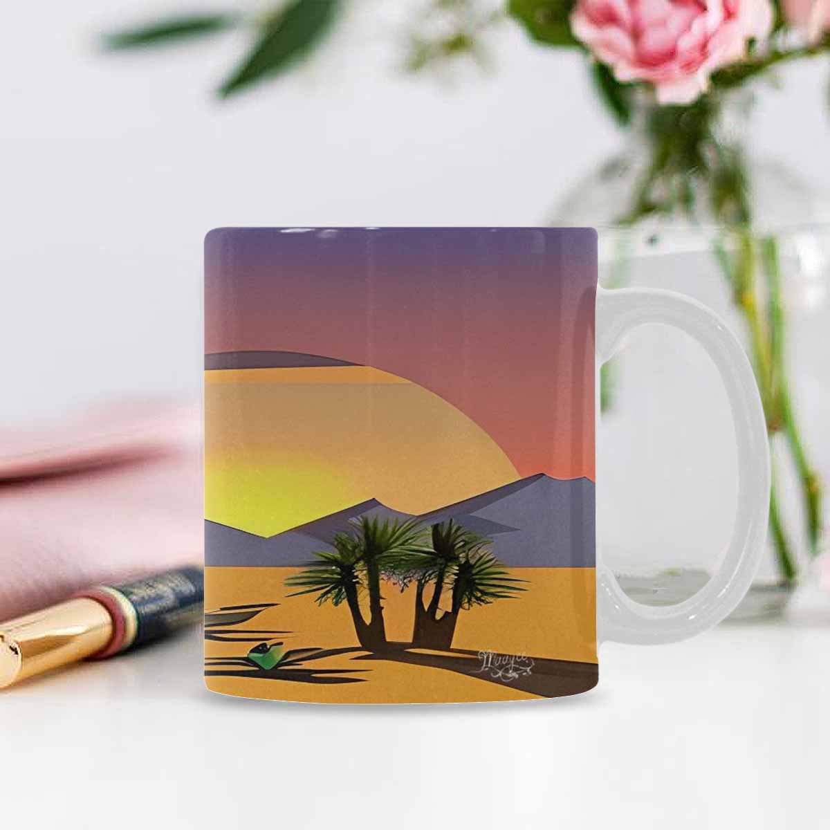 Coffee Mug, tea cup, desert scene, design 50