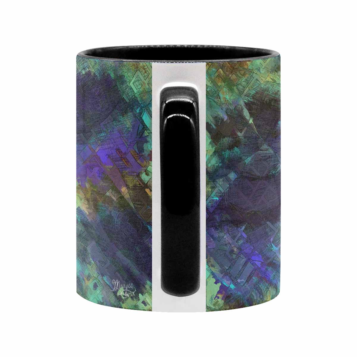 Coffee Mug, tea cup, black core, abstract, design 143