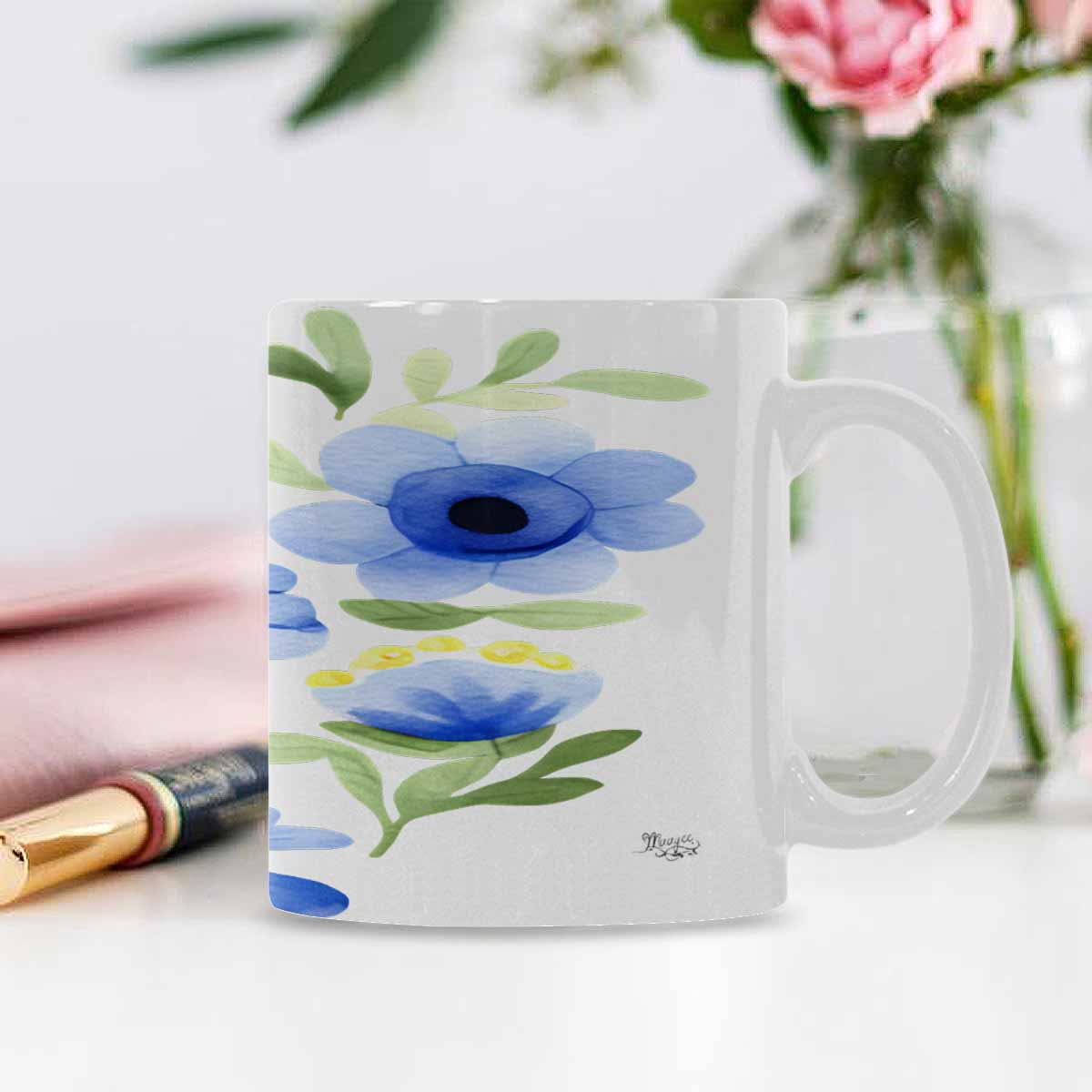 Quality Mug, coffee mug, tea cup, Bright florals, Set 2, design 44