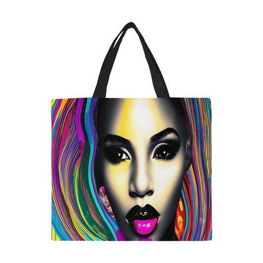 Canvas tote bag, Large, Black Faces, Set 1, design 33