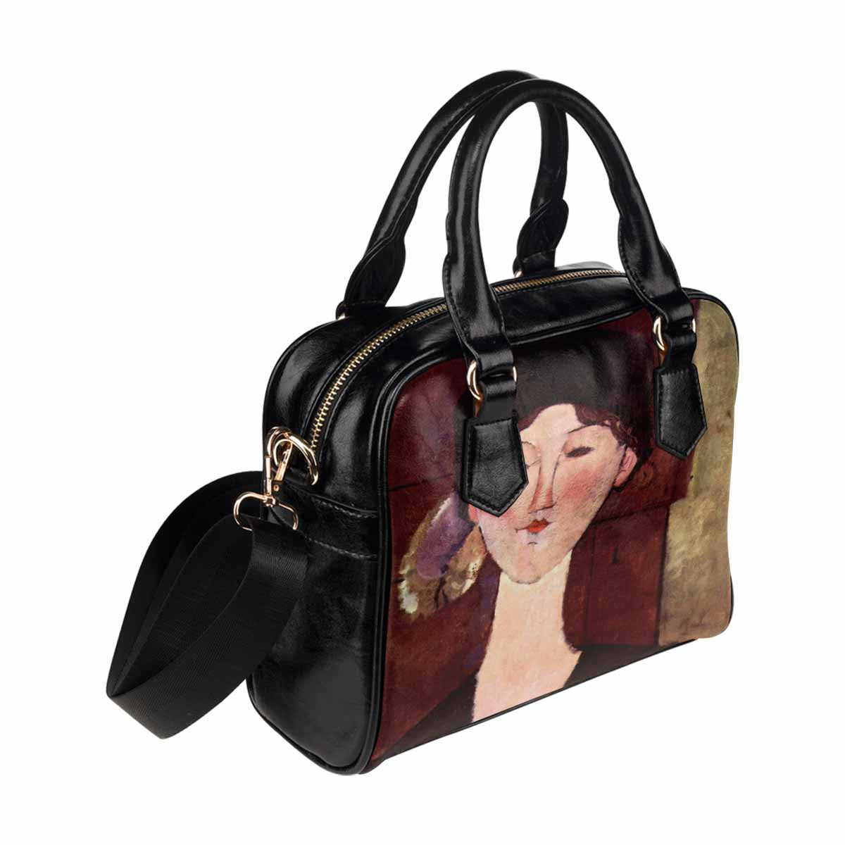 Shoulder PU Leather handbag, Modigliani design, choice of 2 colors, Portrait of Beatrice Hastings