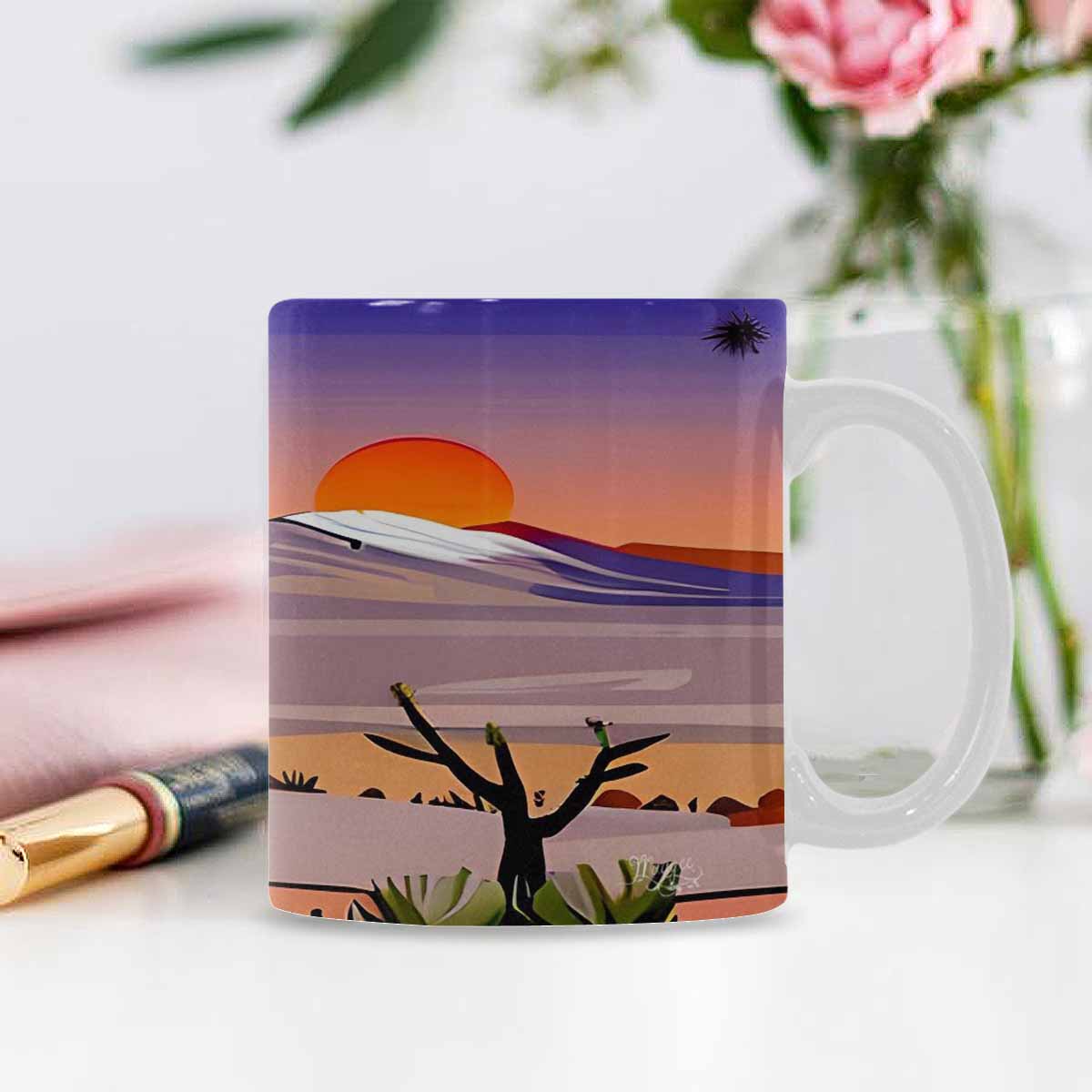 Coffee Mug, tea cup, desert scene, design 65