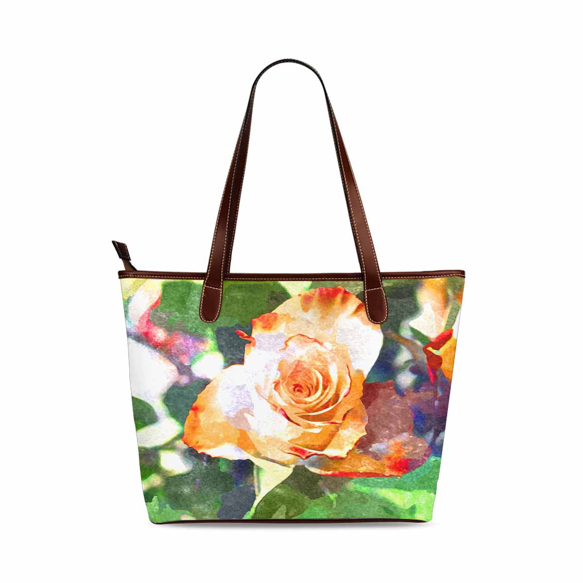 Classic Fabric handbag, watercolor floral, design 189