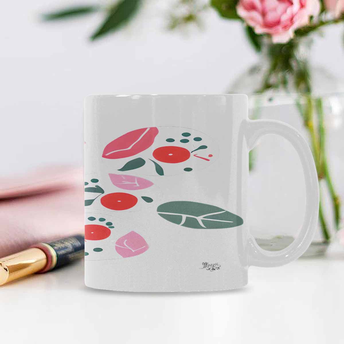Quality Mug, coffee mug, tea cup, Bright florals, Set 2, design 17