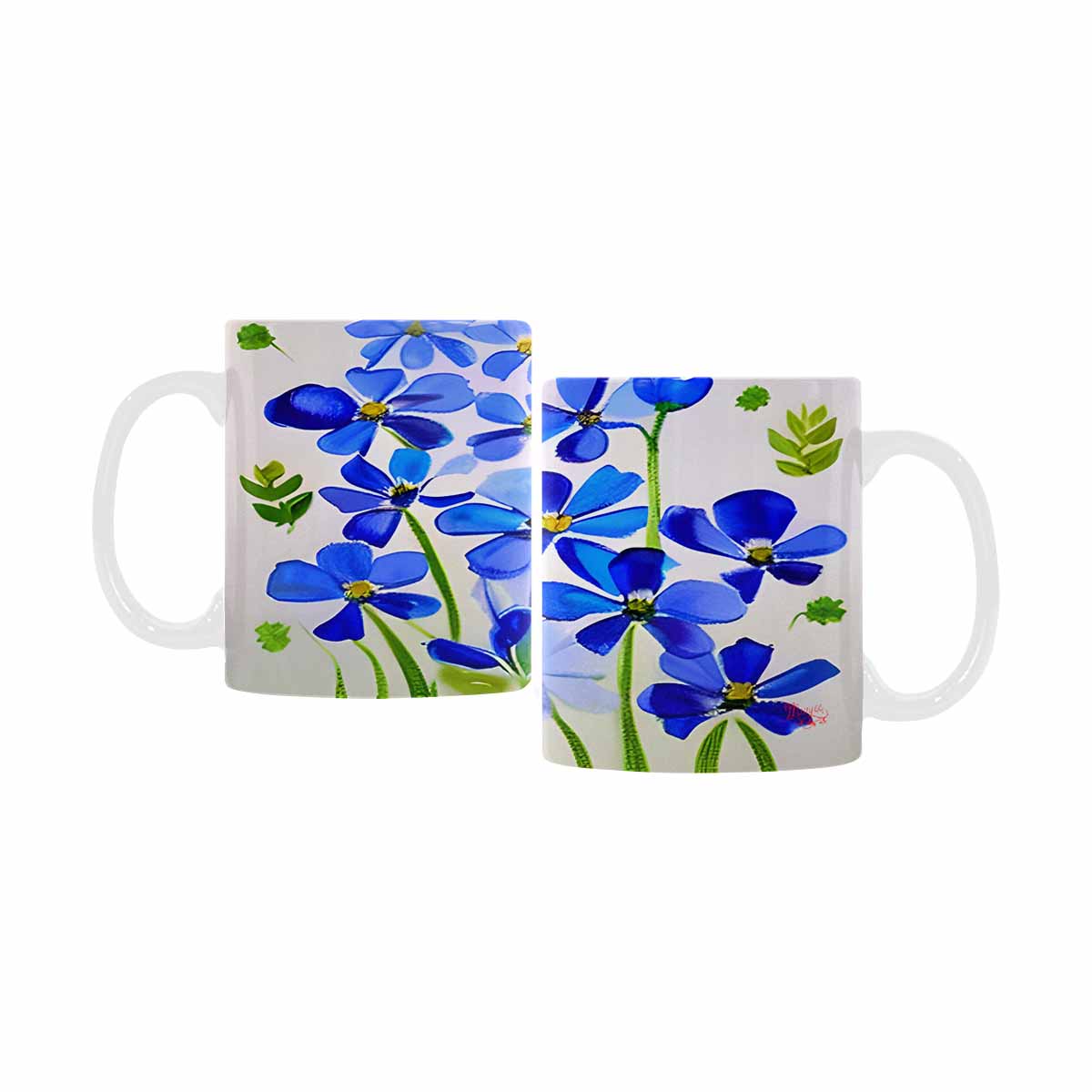 USA made Quality Mug, coffee mug, tea cup, Bright florals, Set 1, Design 82