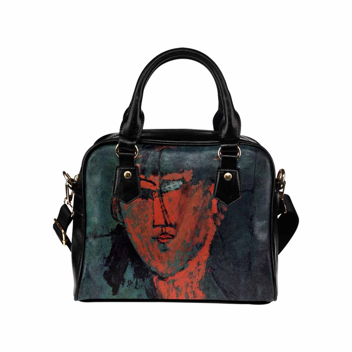 Shoulder PU Leather handbag, Modigliani design, choice of 2 colors, Head