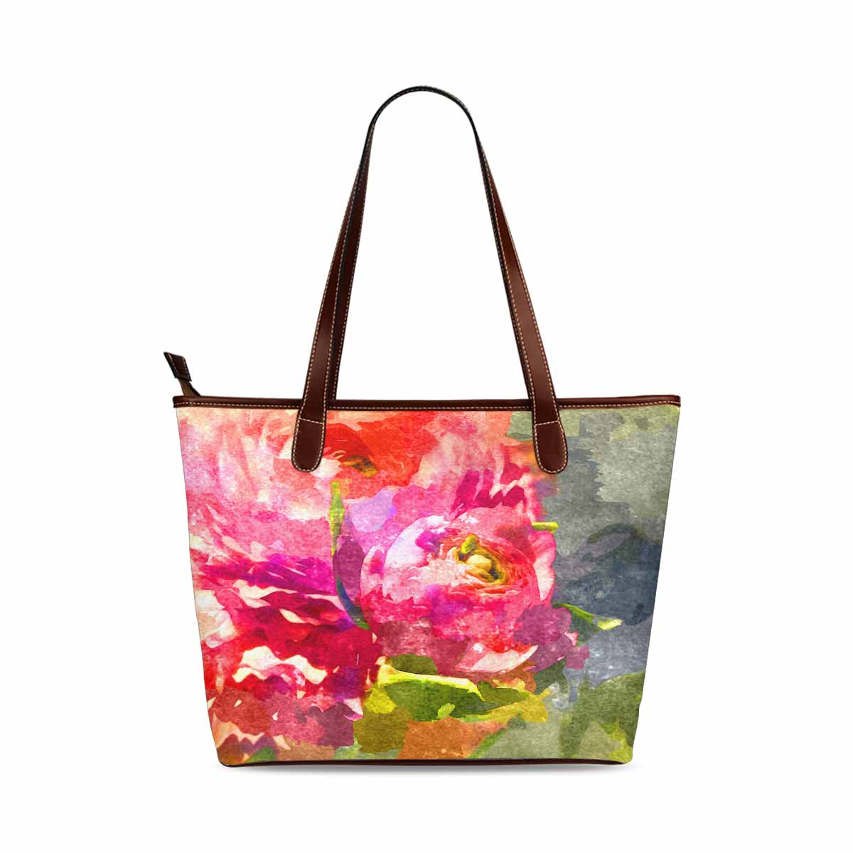 Classic Fabric handbag, watercolor floral, design 19