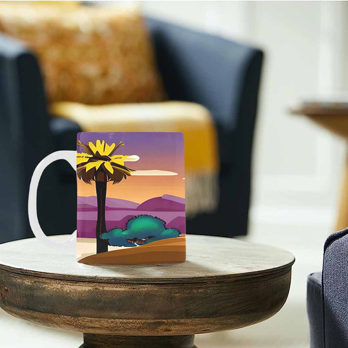 Coffee Mug, tea cup, desert scene, design 72